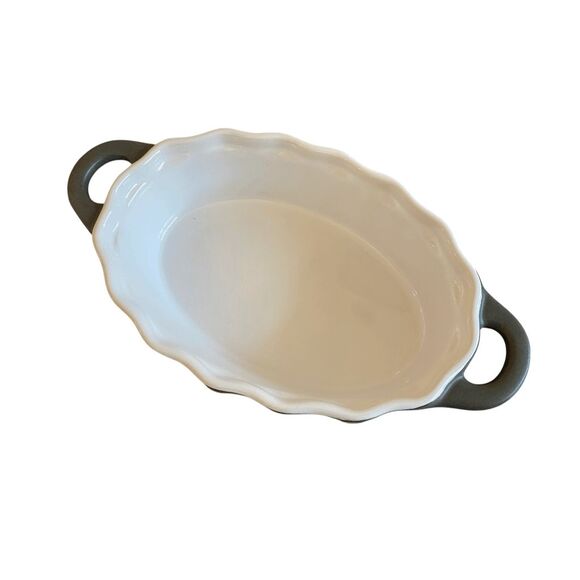 Gold Coast Ceramic Black & White Polka Dot Oval Bakeware Set - Picture 4 of 7